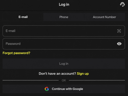 Account login process