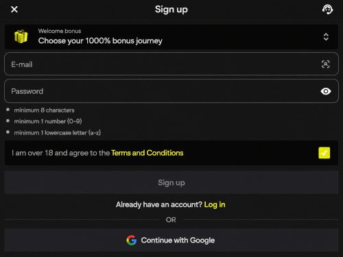New account registration process